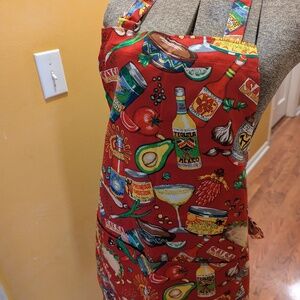 Kay Dee Designs Red Bib Apron Hot Sauce Tequila Salsa Cotton Made in the USA
